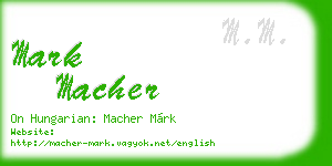 mark macher business card